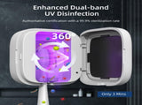 Portable UV-C Toothbrush Sterilizer with Auto-Disinfection & Heating Magnetic Wall Mountable Brush V1107-CS-ZWXYSJX