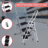 Foldable Non Slip 4 Step Steel Ladder V63-802117
