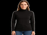 Ladies SKIVVY Womens Long Sleeve Plain Top Warm Turtleneck Cotton High Neck in Black V563-BR-LSKIVV-BLK-M
