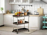 3 Tier Wide Storage Cart 22.8 Inch Large Capacity Rolling Storage Organizer with Wheels Removable V1370-AZ4-09297