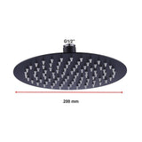 200mm Shower Head Round 304SS Electroplated Matte Black Finish V63-826381