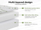 Giselle Bedding 1500GSM Pillowtop Mattress Topper Bamboo Mattress Pad for Back Pain Relief Washable TOPPER-BAM-11-KS