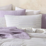 Platinum Collection Balmoral Lilac 100% Cotton Woven Check Stripes Quilt Cover Set King V442-LED-QUILTCS-BALMORAL-LILAC-KI