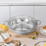 Two-Flavor Hot Pot Stainless Steel with Handles for Storage and Cooking V1366-AZ2-W-21825