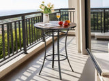 Outdoor Round Bar Table, 60 cm Counter Bar Height Bistro Table, Patio Dining Tables with V952-HXZCLTJBZYX2Z6Y3K001V0