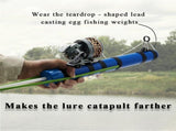 Fishing Catapult Rod, 15.2 In Compact Telescopic Fishing Rod with Reel, Portable Lure Launcher Tool V1192-AZ-W-17707