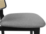 Levede 2x Dining Chair Wood Rattan Armless Black CH1144-2-BK