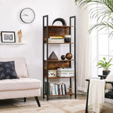 VASAGLE Bookshelf with 5 Shelves Rustic Brown and Black V227-9101101052471