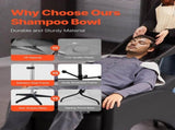 Portable Shampoo Bowl, Shampoo Sink with Adjustable Height & Angle, Salon Hair Wash Sink with Drain V952-LSXXFSCLSXWTGXBJR002V0