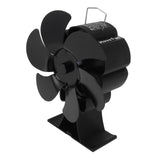 Black 6 Blade Heat Powered Stove Fan Thermodynamically Driven Fireplace Fan for Heat Dissipation V1294-YM0706-3114230098611