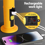 Giantz Work Light Rechargeable USB Cordless LED Lamp Hook Rotation Folding WL-TRI-27LED-FOLD-YL