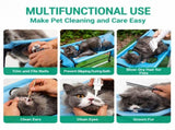 Portable Foldable Pet Grooming Table with Adjustable Restraint Loops Ideal for Bathing, Drying, V1341-ZY-7M3DFUB8-BLUE