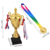 1Set Championship Trophy Cup with Medal for Sports Event Award Ceremonies V1192-AZ-W-24823