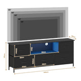 140cm Black LED TV Cabinet Entertainment Unit with Power Outlets V178-59320