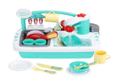 Keezi Kids Kitchen Play Set Play Pretend Sink Dishwasher Toys Green PLAY-SINK-CFL