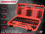 SWANLAKE 74Pcs Magnetic Nut Driver Set Impact Drill Socket Adapter Power Bit V465-66169