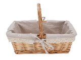 Wicker Picnic Basket Detachable Lining Vintage Spacious Capacity Hand Woven Basket for Camping V1294-YM0901-3111250051012