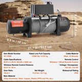 VEVOR Electric Winch Truck 6123 kg Steel Cable IP65 Waterproof Remote Control V952-DDGSSJPYXWXYY665VV9