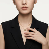 Elegant Moissanite Clavicle Necklace in 925 Silver with Gold Plating, Featuring a 4x6mm Oval Cut V1341-ZY-4YW8N8RG-MOISSANITE-PREMIUMS925