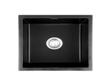 Cefito Kitchen Sink 45x45cm Granite Stone Sink Single Bowl Black SINK-STONE-A-4545-BK
