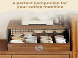 Coffee Machine Stand,Coffee Capsule Storage, Kitchen Counter Organizer with Drawer& Wire Basket, V1337-A9-C57U-QV30