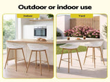 Gardeon 2PC Outdoor Bar Stools Plastic Metal Dining Chair Patio Furniture White ODF-BA-CHAIR-PP-WH-2X
