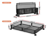 Artiss 2X Under Bed Storage Containers Metal Boxes Quilt Organiser with Wheels UBS-A-MET01-BKX2