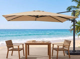 Instahut Outdoor Umbrella 3m Left-right Tilting Cantilever Patio Parasol Beige UMB-ROMA-5TIL-BG