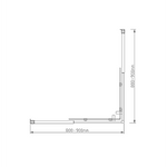 Adjustable 900x900mm Double Sliding Door Glass Shower Screen in Chrome V63-849501