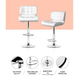 Artiss 4x Bar Stools Gas Lift Leather Padded White BA-TW-4059-WHX4