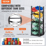 Refrigerant Tank Rack, with 2 x 30lbs and Other 3 Small Bottle Tanks, Cylinder Tank Rack V952-QPCFJ305MM28FNID7V0