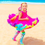 MADMIA Flying Unicorn Toddler Long Knee High Socks - Girl's Pair - Pink/Blue V563-MM050-T