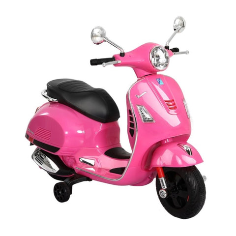 Kids Electric Ride On Car Motorcycle Motorbike Vespa Licensed GTS Pink RCAR-MBIKE-VESPA-PK