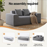 Artiss 2 Seater Sofa Loveseat Sofas Bed Couch No Assembly Corduroy Small Couches Apartement SB-COMP-CHA-GY