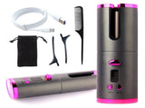 Automatic Hair Curling Wand, Tangle-Free Design, Portable USB Charging Rotating Curling Iron with V1232-JFQ001