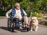 Equipmed 24 Inch Folding Bariatric Wheelchair, XL Wide Design, 136kg Capacity, Park Brakes, V219-HELWLCEQS24A