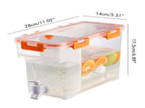3.5 L Plastic Drink Dispenser Beverage Dispenser with Spigot Iced Juice Dispenser for Fridge Party V1294-YM0523-10342204