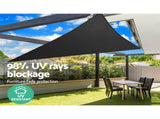 Instahut Shade Sail 5x5x5m Triangle 280GSM 98% Black Shade Cloth SAIL-DL-H-5X5X5-C-BK