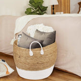 4 Piece Cotton Rope Stripe Carry Handles Storage Baskets Set V915-MB0050