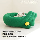 Dog Cat Pet Calming Bed Warm Soft Plush Round Nest Comfy Sleeping Gesture Bed V488-Z1B00125