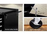 Giantz 14 Drawer Tool Box Cabinet Chest Mechanic Garage Storage Trolley Black TB-14DR-CH-RO-BK
