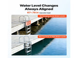 Retractable Dock Ladder, 5 Steps, Aluminum Alloy Pontoon Boat Swim Ladder, with Non-Slip Wide Steps, V952-MTZTSSSWPJ356MH3V001V0