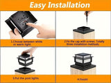 solar post cap lights, outdoor LED lights, nickel batteries, IPX4 water resistant, garden lighting, V1106-DSZ-001-006-BLK-6PCS