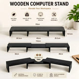 CARLA HOME Dual Monitor Stand Riser, Adjustable Length and Angle, Black V178-36578