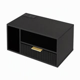 Artiss Floating Bedside Table with Charging Station Black Nightstand 1 Drawer FUR-S-BS-FLO-BK