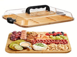 Bamboo Cheese Tray with Acrylic Lid V1142-LP601101812070719