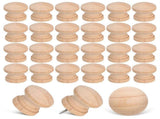 100Pcs Unfinished Wood Drawer Knobs with Pre Drilled Holes Rustic Cabinet Pulls V1369-AZ3-W-16570