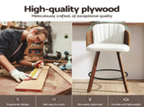 Artiss Wooden Bar Stools Swivel Kitchen Counter Stool Chair 58cm Seat Height BA-TW-W0099-WHX2