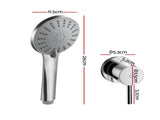 Cefito 4.5" Handheld Shower Head Round with Wall Twin Swivel Bathroom Tap Silver SHOWER-A4-RO-SI-TAP-RO