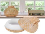 400ml Light Wood Grain Air Diffuser Electric Aroma Humidifier with Ambient Night Lamp 100240VAU V1294-YM0721-3113210017714